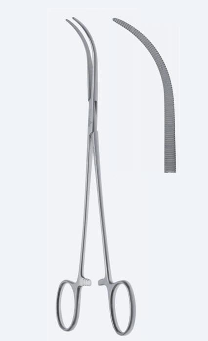 Зажими, хірургічні, дисекційні та лігатурні, Overholt-Mixter, зубчасті щелепи, з кремальєрою, довжина 210 мм. Бренд - Asanus Medizintechnik Gmb, Німеччина